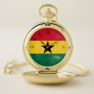 Ghana-Flagge Taschenuhr