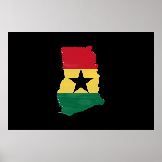 Ghana-Flagge und -Karte Poster (Vorne)