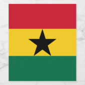 Ghana-Flagge Weinetikett (Einzelnes Label)
