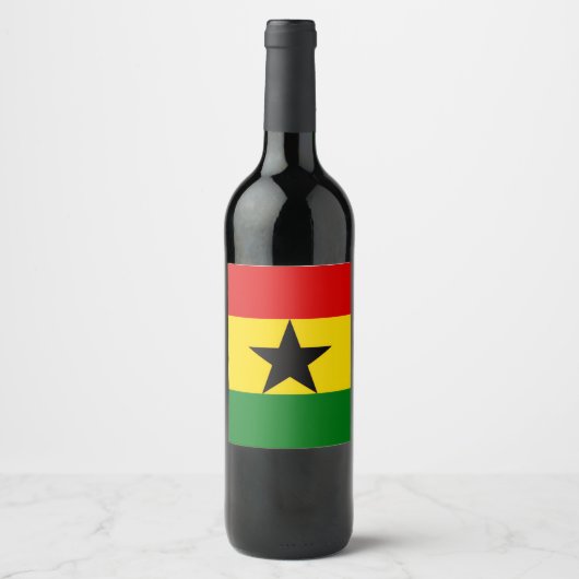 Ghana-Flagge Weinetikett (Vorderseite)
