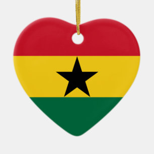 Ghana-Flaggen-Herz-Verzierung Keramikornament