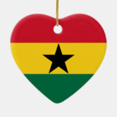 Ghana-Flaggen-Herz-Verzierung Keramikornament (Hinten)