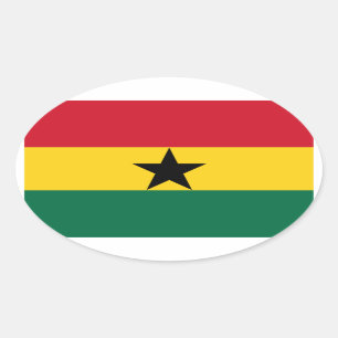 Ghana-Flaggen-Oval-Aufkleber Ovaler Aufkleber