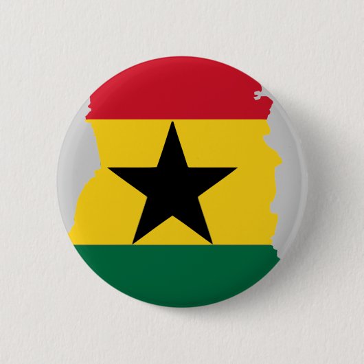 Ghana-Flaggenkarte Button (Vorderseite)