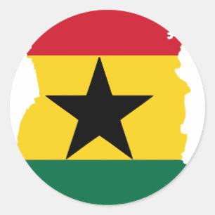 Ghana-Flaggenkarte Runder Aufkleber