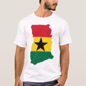 Ghana-Flaggenkarte T-Shirt (Vorderseite)