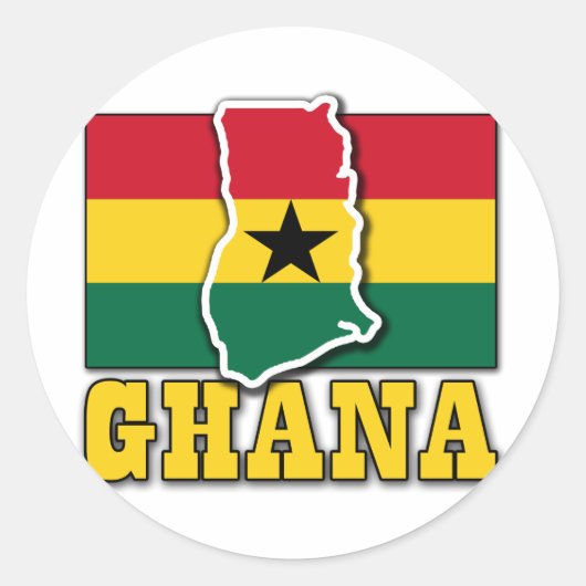 Ghana-Flaggenland Runder Aufkleber (Vorderseite)