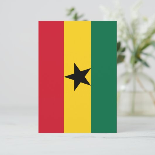 Ghana Flat Danke Karte (Stehend Vorderseite)