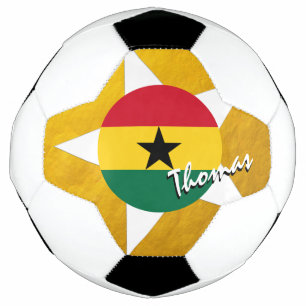 Ghana Football & Gold Ghanaische Flagge Fußball