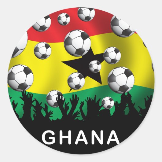 Ghana Football Runder Aufkleber (Vorderseite)