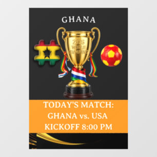 Ghana Fußball Portable 2026 Globale Spiele Cling Fensteraufkleber