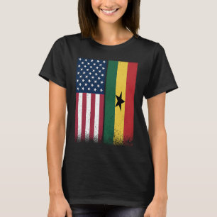 Ghana Ghanaian American Flags Proud USA Ghana T-Shirt