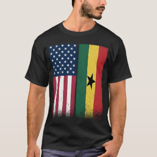 Ghana Ghanaian American Flags Proud USA Ghana T-Shirt