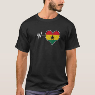 Ghana Ghanaian Heart Liebe Proud Melanin Flag T-Shirt