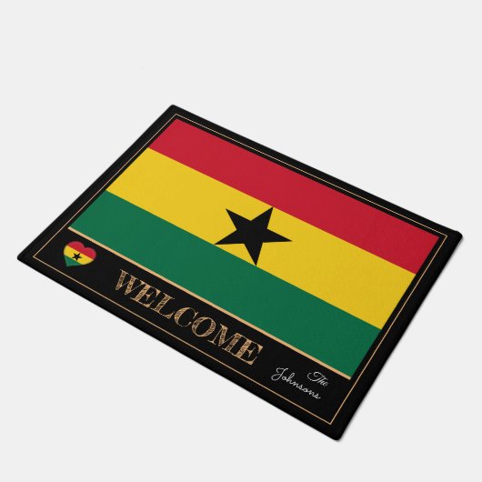 Ghana & Ghanian Flag house matte / sport Welcome (Schrägansicht)