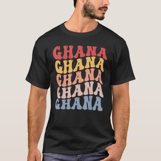 Ghana Groovy Retro Ghanaian T-Shirt (Vorderseite)