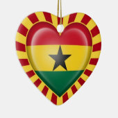 Ghana-Herz-Flagge mit Stern-Explosion Keramikornament (Rechts)