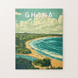 Ghana Illustration Reise Kunst Vintage Puzzle