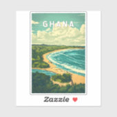 Ghana Illustration Travel Art Vintag Aufkleber (Blatt)