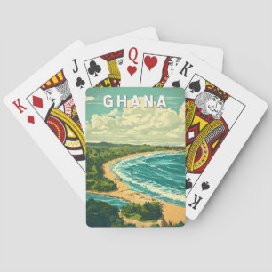 Ghana Illustration Travel Art Vintag Spielkarten