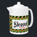 GHANA JAMAICA - Christliches Kulturerbe<br><div class="desc">Feiern Sie Ihren Glauben und Ihre GHANA und JAMAICA Erbe, wenn Sie als Nächstes genießen, Ihren heißen Drink in diesem stilvoll gestalteten Teekessel zu machen. Karte Kontur von GHANA auf JAMAICA Fahne, in einem diagonalen Fliesenmuster, mit Schrift Referenz Ephesians 1:3 (gesegnet mit jedem spirituellen Segen). Dies wäre ein ideales Geschenk...</div>
