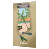 Ghana kartografiert illustriertes Reiseplakat. Klemmbrett (Links)