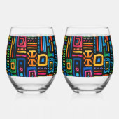 Ghana Kente Weinglas Ohne Stiel (Rückseite)