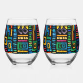 Ghana Kente Weinglas Ohne Stiel (Links)