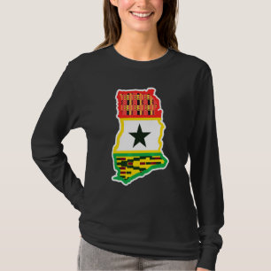Ghana Landkarte Patriotische Flagge für Ghanaisch T-Shirt