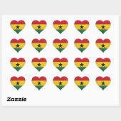 Ghana Liebe Flaggenstempel Herz-Aufkleber (Blatt)