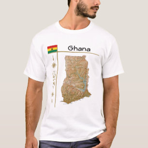 Ghana Map + Flag + Titel T - Shirt