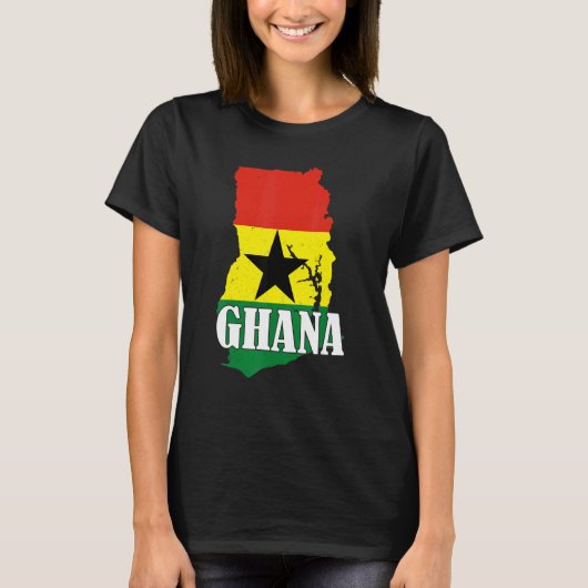 Ghana Map Ghanaian Flag Pride T-Shirt (Vorderseite)