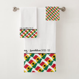 GHANA MAP Gottes Gnaden angepassten Text Badhandtuch Set