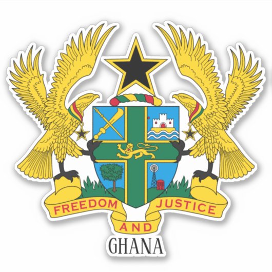 Ghana National Coat of Arms Patriotic Aufkleber (Vorderseite)