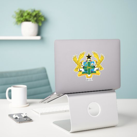 Ghana National Coat of Arms Patriotic Aufkleber (Laptop auf Schreibtisch)