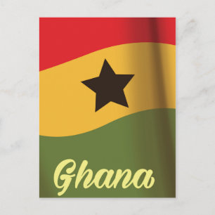Ghana National Flag Vintages Reiseplakat Postkarte