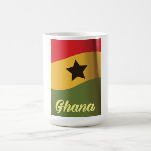 Ghana Nationalflagge im Vintage-Stil Reiseposter Kaffeetasse