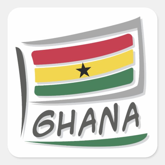 Ghana Pride X Flag Quadratischer Aufkleber (Vorderseite)