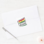 Ghana Pride X Flag Quadratischer Aufkleber (Umschlag)
