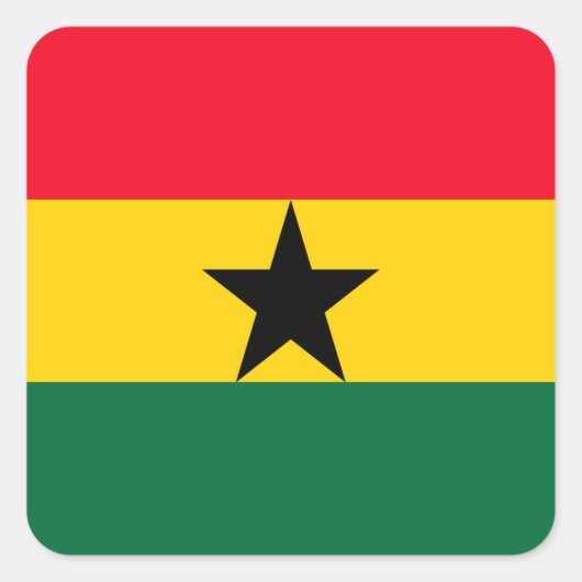 Ghana Quadratischer Aufkleber (Vorderseite)