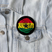 Ghana-Rosen-Flagge auf Schwarzem Button (Beispiel)