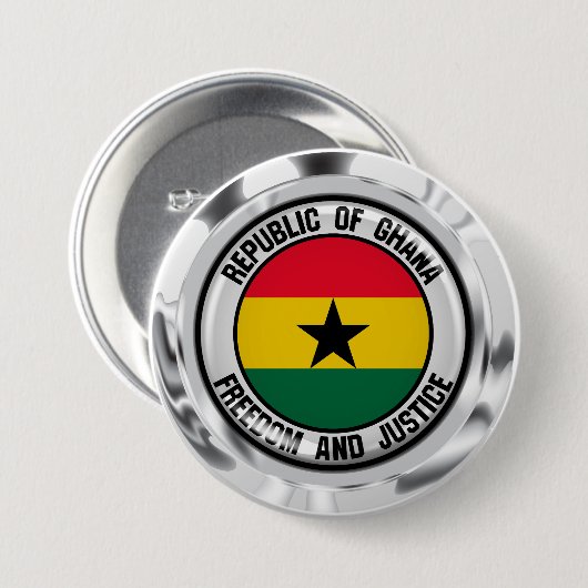 Ghana Round Emblem Button (Vorne & Hinten)