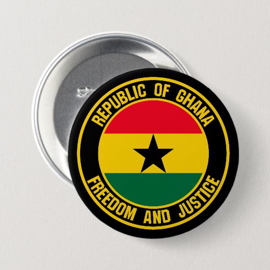 Ghana Round Emblem Button (Vorne & Hinten)