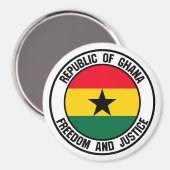 Ghana Round Emblem Magnet (Vorderseite/Rückseite)