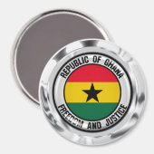 Ghana Round Emblem Magnet (Vorderseite/Rückseite)