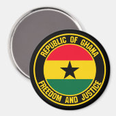 Ghana Round Emblem Magnet (Vorderseite/Rückseite)