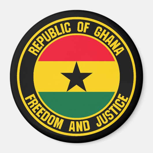 Ghana Round Emblem Magnet (Vorne)