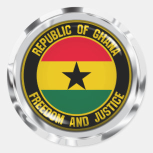 Ghana Round Emblem Runder Aufkleber