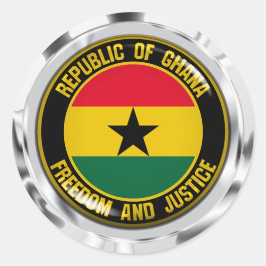 Ghana Round Emblem Runder Aufkleber (Vorderseite)