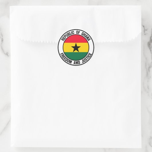 Ghana Round Emblem Runder Aufkleber (Tasche)
